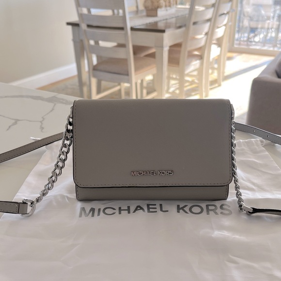 Michael Kors - Jet Set Travel - Pearl Grey - Crossbody Bag / Shoulder Bag - Picture 1 of 15